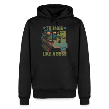 Baby 4. Geburtstag Junge Mädchen Like a Boss - Männer Premium Bio Hoodie - Schwarz - Vorne - Nico (187cm)