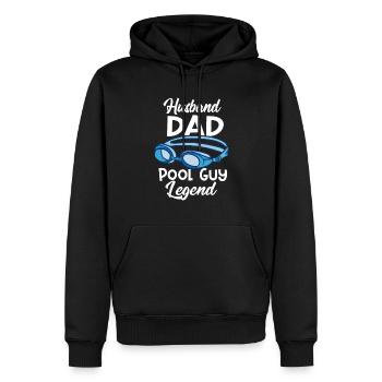 Mari Papa Piscine Guy Légende Nageurs - Sweat à capuche Premium bio Homme - noir - Devant - Nico (187cm)