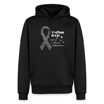 Gehen Sie Red Ribbon Herzkrankheitsbewusstsein - Männer Premium Bio Hoodie - Schwarz - Vorne - Nico (187cm)