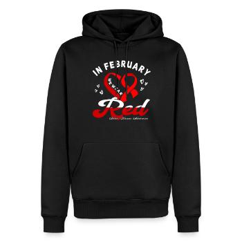 Maladie cardiaque du ruban rouge de février - Sweat à capuche Premium bio Homme - noir - Devant - Nico (187cm)