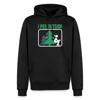 I pee outside I love it outside - Men’s Premium Organic Hoodie - black - Front - Nico (187cm)