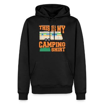 Ceci est mon camping - Sweat à capuche Premium bio Homme - noir - Devant - Nico (187cm)