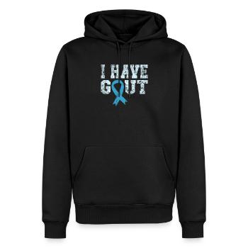 J’ai la goutte arthrite guerrière - Sweat à capuche Premium bio Homme - noir - Devant - Nico (187cm)
