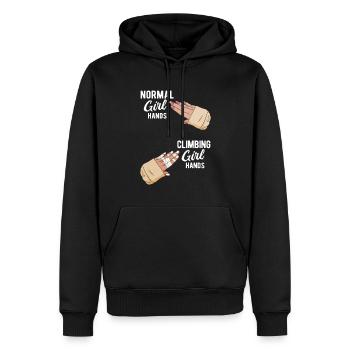 Klettern Bouldern - Männer Premium Bio Hoodie - Schwarz - Vorne - Nico (187cm)