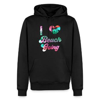 J’adore les vacances à la plage les amateurs de plage plage la plage - Sweat à capuche Premium bio Homme - noir - Devant - Nico (187cm)