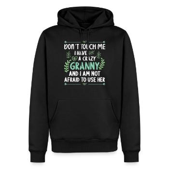 Ich Habe Eine Verrückte Enkel-Enkelin-Oma - Männer Premium Bio Hoodie - Schwarz - Vorne - Nico (187cm)