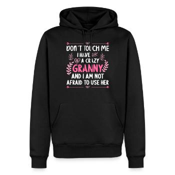 J’ai une petite-fille-petite-mère folle - Sweat à capuche Premium bio Homme - noir - Devant - Nico (187cm)