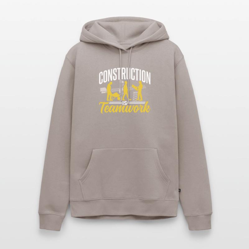 Construction work is teamwork Construction site construction Teamwork Men’s Premium Organic Hoodie