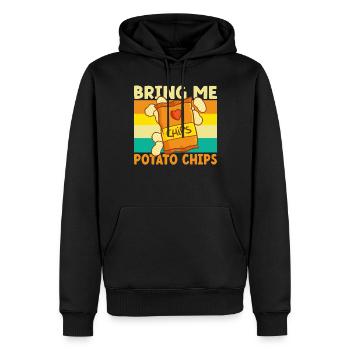 Cadeau de croustilles - Sweat à capuche Premium bio Homme - noir - Devant - Nico (187cm)
