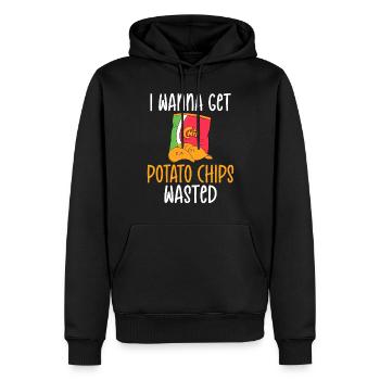 Cadeau de croustilles - Sweat à capuche Premium bio Homme - noir - Devant - Nico (187cm)