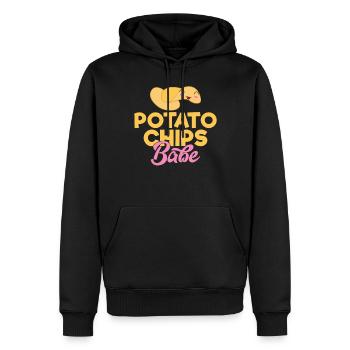 Cadeau de croustilles - Sweat à capuche Premium bio Homme - noir - Devant - Nico (187cm)