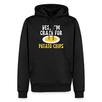 Kartoffelchips Geschenk - Männer Premium Bio Hoodie - Schwarz - Vorne - Nico (187cm)
