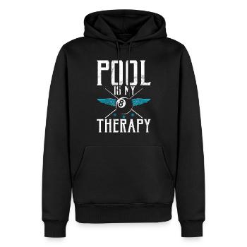 Billard Lustiger Spruch & Herren Snooker Design - Männer Premium Bio Hoodie - Schwarz - Vorne - Nico (187cm)