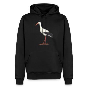 Storch Vogel Ornithologie Vogelbeobachtung - Männer Premium Bio Hoodie - Schwarz - Vorne - Nico (187cm)