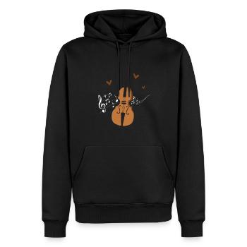 Violoncelle -Instrument de musique - Sweat à capuche Premium bio Homme - noir - Devant - Nico (187cm)
