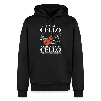 Violoncelle -Instrument de musique - Sweat à capuche Premium bio Homme - noir - Devant - Nico (187cm)