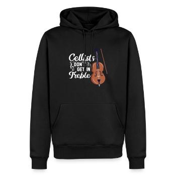 Violoncelle -Instrument de musique - Sweat à capuche Premium bio Homme - noir - Devant - Nico (187cm)