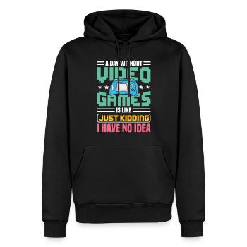 video Games i have no idea Gaming Design - Men’s Premium Organic Hoodie - black - Front - Nico (187cm)