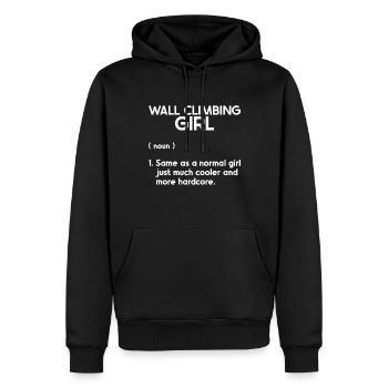 Wandklettern Boulderender Kletterfelswand - Männer Premium Bio Hoodie - Schwarz - Vorne - Nico (187cm)