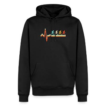 Jogging Retro Heartbeat - Sweat à capuche Premium bio Homme - noir - Devant - Nico (187cm)