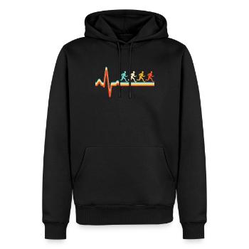 Jogging Retro Heartbeat - Sweat à capuche Premium bio Homme - noir - Devant - Nico (187cm)
