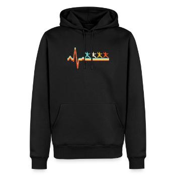 Kampfsport Retro Herzschlag - Männer Premium Bio Hoodie - Schwarz - Vorne - Nico (187cm)