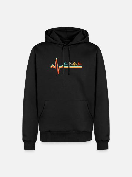 VTT Retro Heartbeat - Sweat à capuche Premium bio Homme - noir