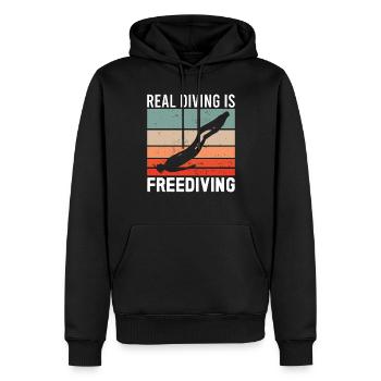Freediver Real Diving Freediving Apnea Diving Dive - Männer Premium Bio Hoodie - Schwarz - Vorne - Nico (187cm)