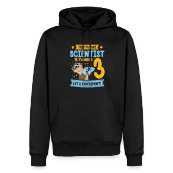 Ce futur scientifique aura 3 ans - Sweat à capuche Premium bio Homme - noir - Devant - Nico (187cm)