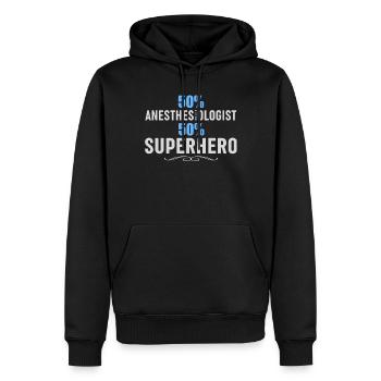 Technicien en anesthésie - Anesthésie amusante - Sweat à capuche Premium bio Homme - noir - Devant - Nico (187cm)