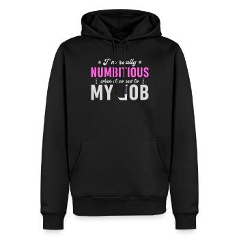 Infirmière en anesthésie - Anesthésie amusante - Sweat à capuche Premium bio Homme - noir - Devant - Nico (187cm)