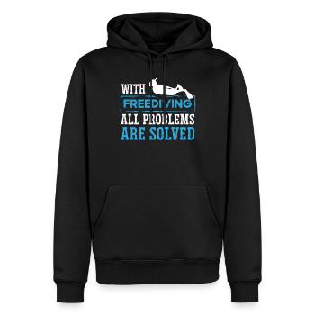 Freediving All Problems Solved Freediver Diving - Men’s Premium Organic Hoodie - black - Front - Nico (187cm)