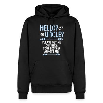 Hallo Onkel Bitte Hol Mich Hier Raus - Männer Premium Bio Hoodie - Schwarz - Vorne - Nico (187cm)