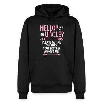 Hallo Onkel Bitte Hol Mich Hier Raus - Männer Premium Bio Hoodie - Schwarz - Vorne - Nico (187cm)