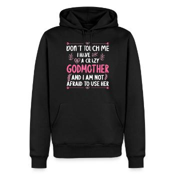 J’ai une fille folle parrain Podson - Sweat à capuche Premium bio Homme - noir - Devant - Nico (187cm)