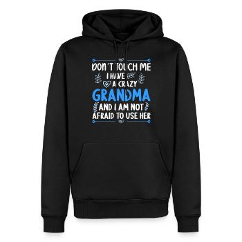 J’ai une petite-fille-petite-mère folle - Sweat à capuche Premium bio Homme - noir - Devant - Nico (187cm)