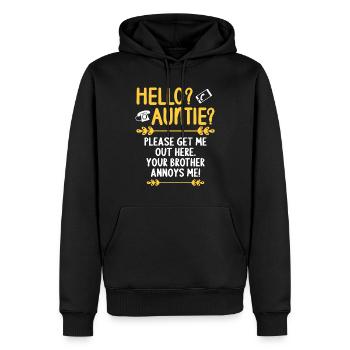 Hallo Tante, Bitte Bring Mich Hier Raus - Männer Premium Bio Hoodie - Schwarz - Vorne - Nico (187cm)