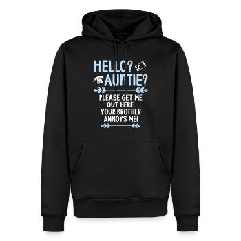 Hallo Tante, Bitte Bring Mich Hier Raus - Männer Premium Bio Hoodie - Schwarz - Vorne - Nico (187cm)
