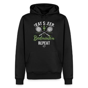 Badminton Lustiger Spruch Herren Badminton Design - Männer Premium Bio Hoodie - Schwarz - Vorne - Nico (187cm)