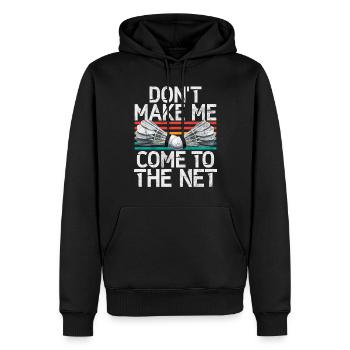 Badminton Lustiger Spruch Herren Badminton Design - Männer Premium Bio Hoodie - Schwarz - Vorne - Nico (187cm)
