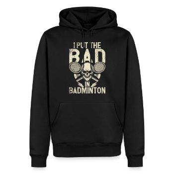 Badminton Lustiger Spruch Herren Badminton Design - Männer Premium Bio Hoodie - Schwarz - Vorne - Nico (187cm)