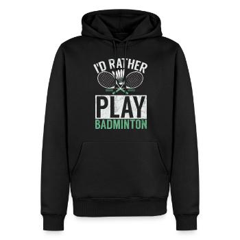 Badminton Lustiger Spruch Herren Badminton Design - Männer Premium Bio Hoodie - Schwarz - Vorne - Nico (187cm)