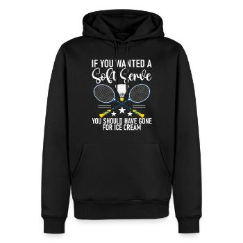 Badminton Lustiger Spruch Herren Badminton Design - Männer Premium Bio Hoodie - Schwarz - Vorne - Nico (187cm)