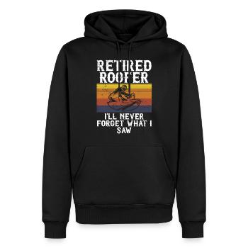 Dachdecker -Dachhäuser Reparaturen - Männer Premium Bio Hoodie - Schwarz - Vorne - Nico (187cm)