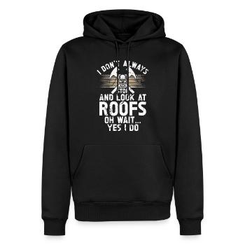 Dachdecker -Dachhäuser Reparaturen - Männer Premium Bio Hoodie - Schwarz - Vorne - Nico (187cm)