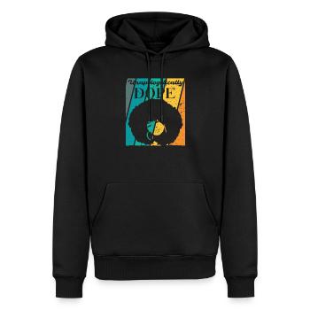 Reine Femme forte et non excusée - Sweat à capuche Premium bio Homme - noir - Devant - Nico (187cm)