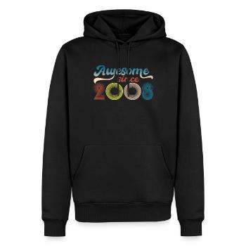 Fantastisch Seit 2008 Retro 15. Bitrthday - Männer Premium Bio Hoodie - Schwarz - Vorne - Nico (187cm)