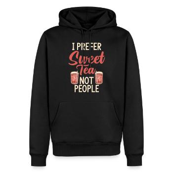 Cadeaux pour amateurs de thé sucré - Sweat à capuche Premium bio Homme - noir - Devant - Nico (187cm)