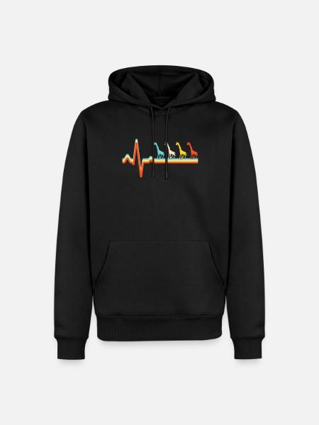 Giraffe Retro Heartbeat - Men’s Premium Organic Hoodie - black
