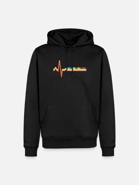 Shark Retro Heartbeat - Men’s Premium Organic Hoodie - black